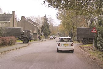 militaire colonne, voorrang, kruising, doorsnijden