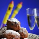 nieuwjaar, oliebollen, champagne