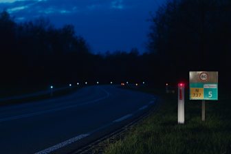 roadled, provinciale weg, zicht