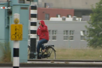 verkeerslicht, fietser, regen